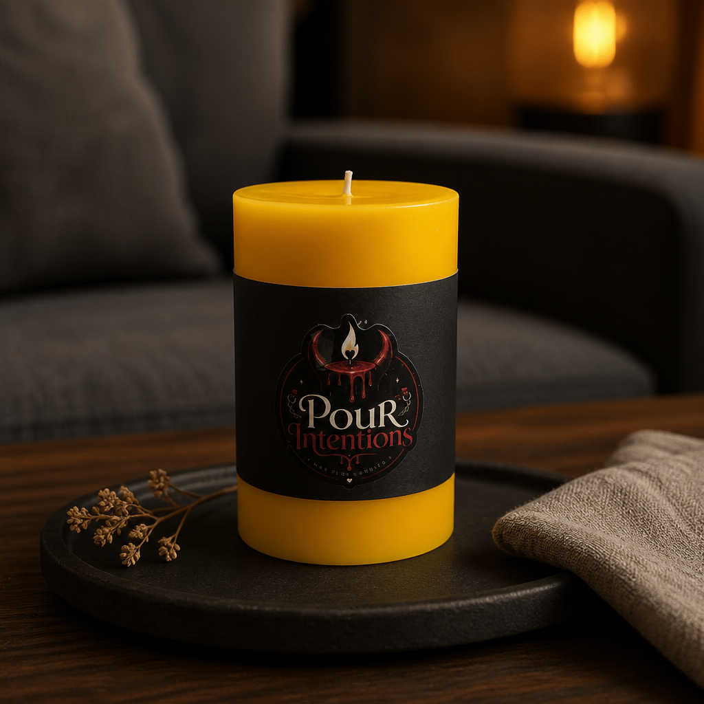 Small Yellow Pillar Candle