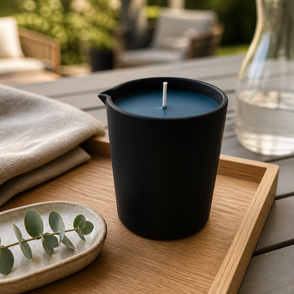 Large Teal Pour Candle