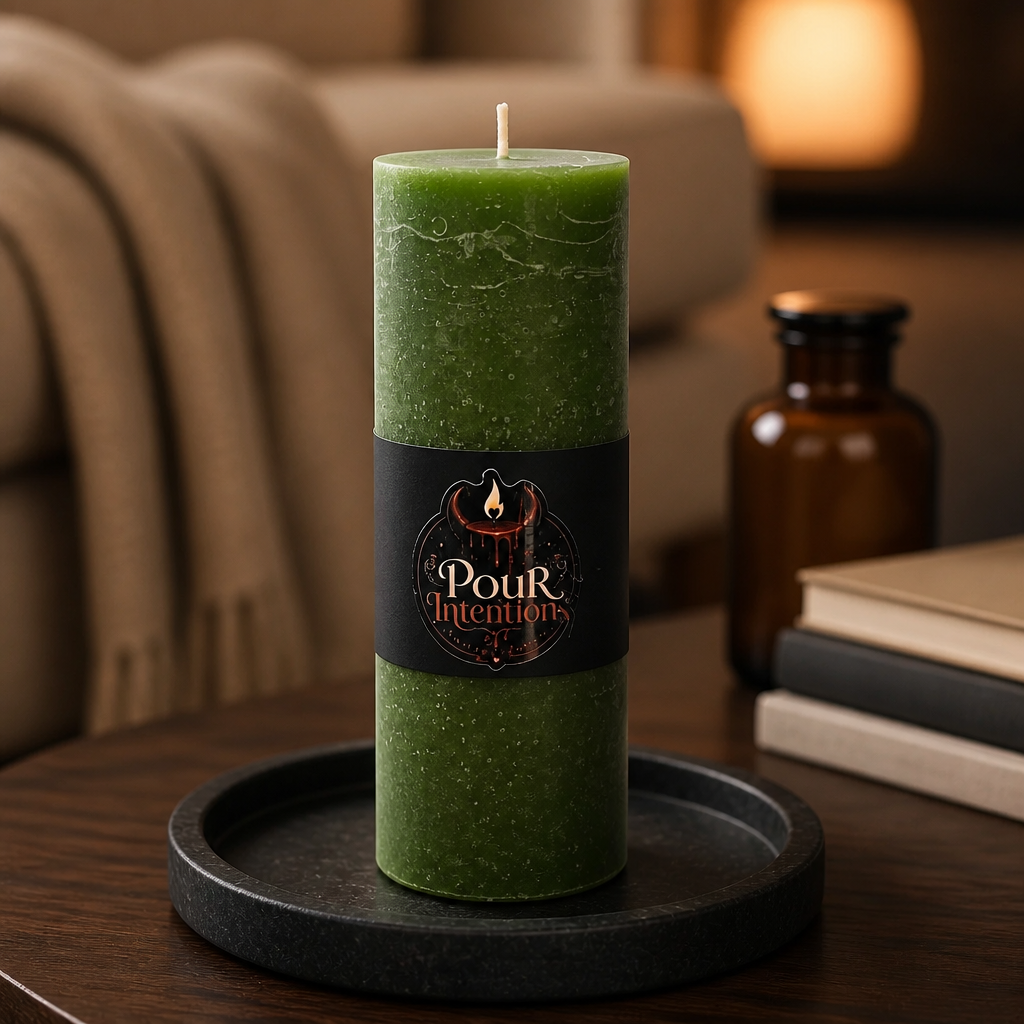 Large Lemongrass Green Pillar Candle