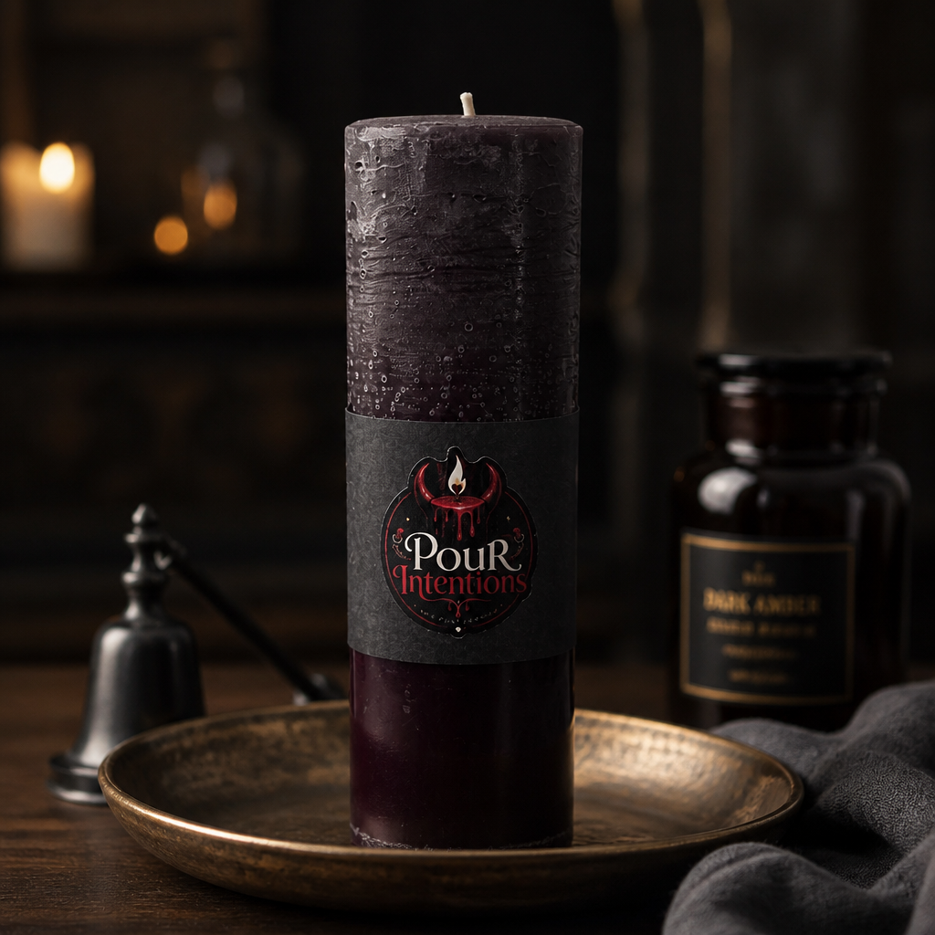 Large Black Pillar Candle
