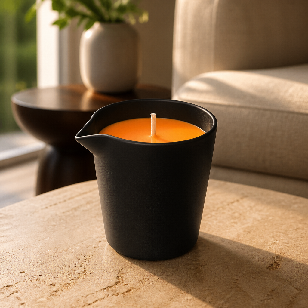 Large Fluorescent Orange Pour Candle