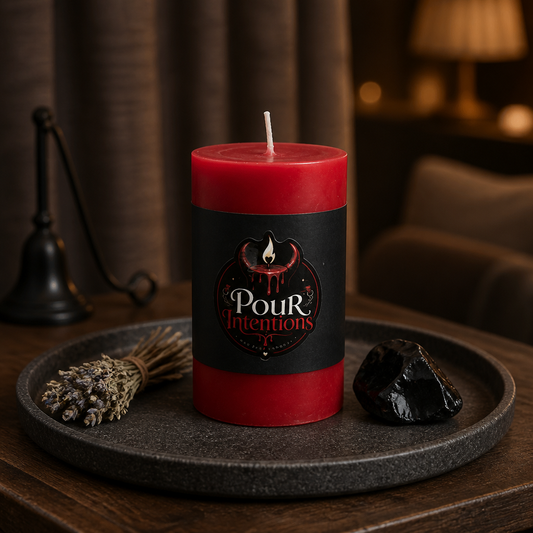Small Red Pillar Candle