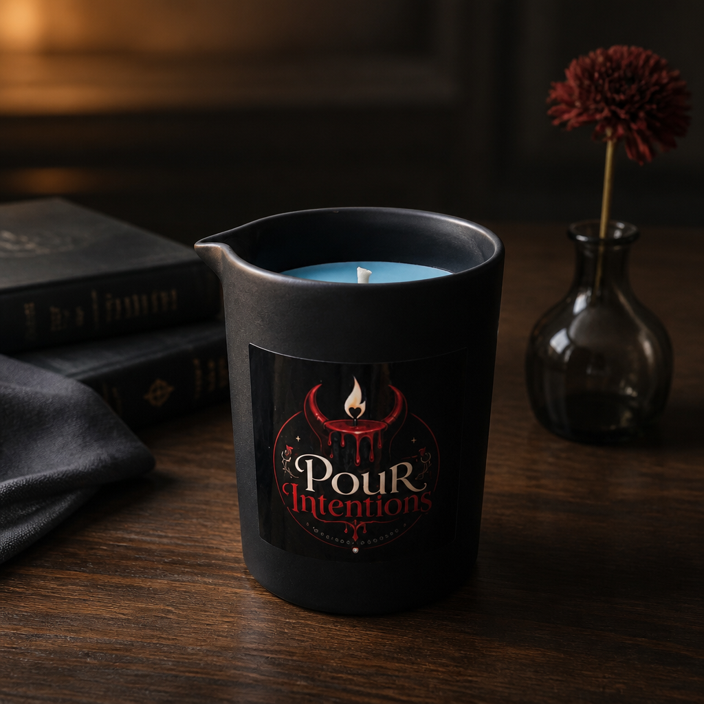 Large Fluorescent Blue Pour Candle