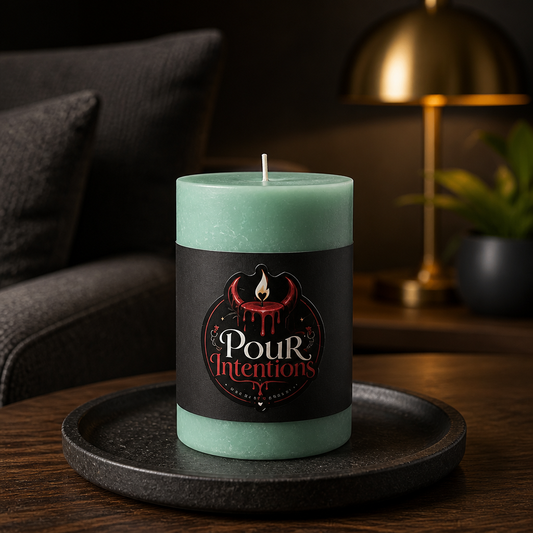 Small Seafoam Green Pillar Candle