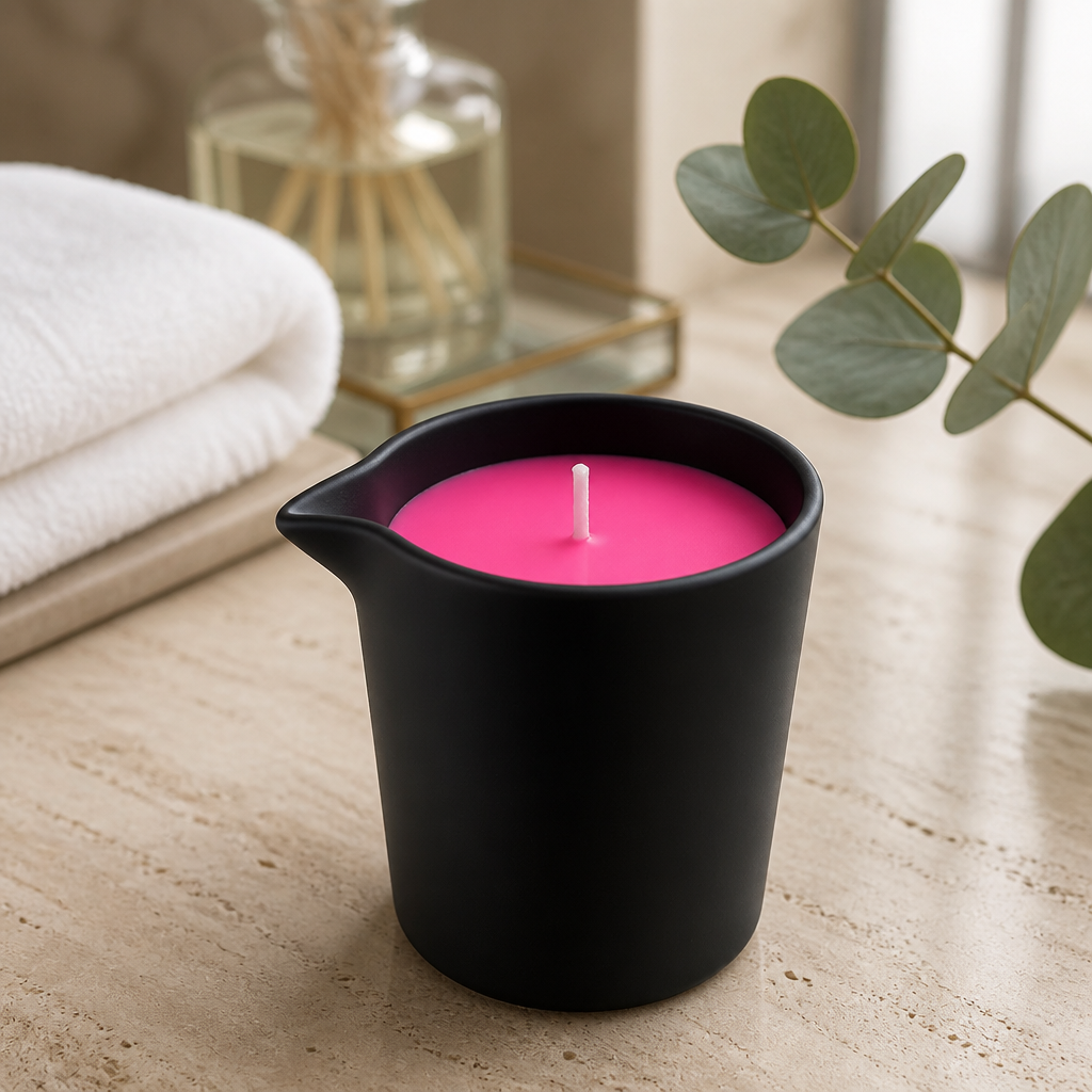 Large Fluorescent Pink Pour Candle