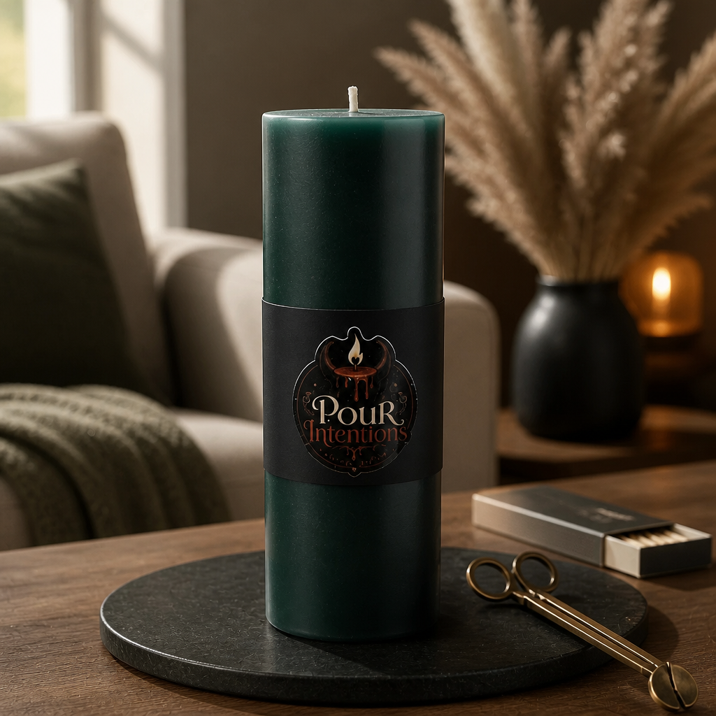Large Seafoam Green Pillar Candle