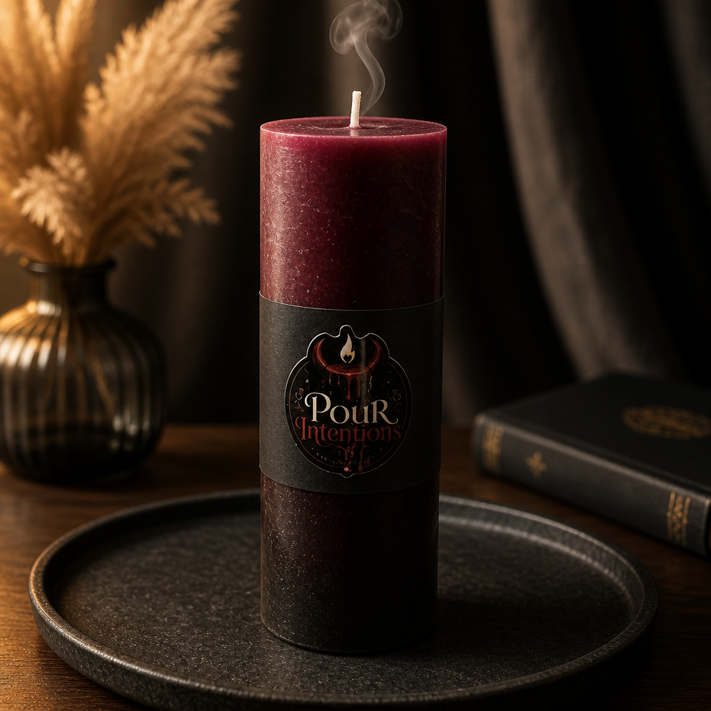 Large Wine Pillar Candle