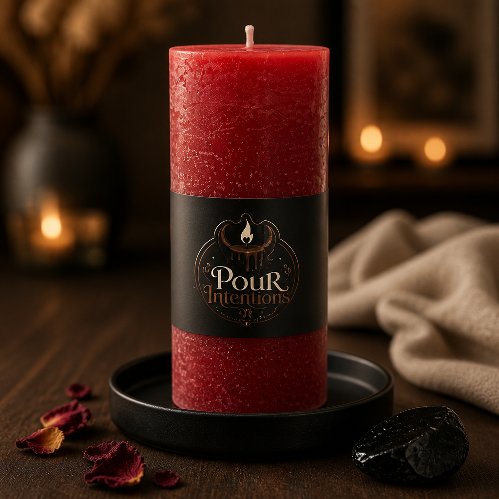 Large Red Pillar Candle