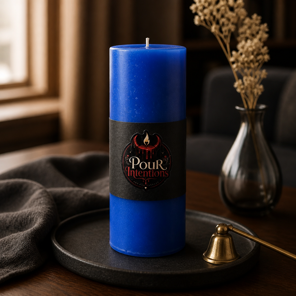 Large Royal Blue Pillar Candle